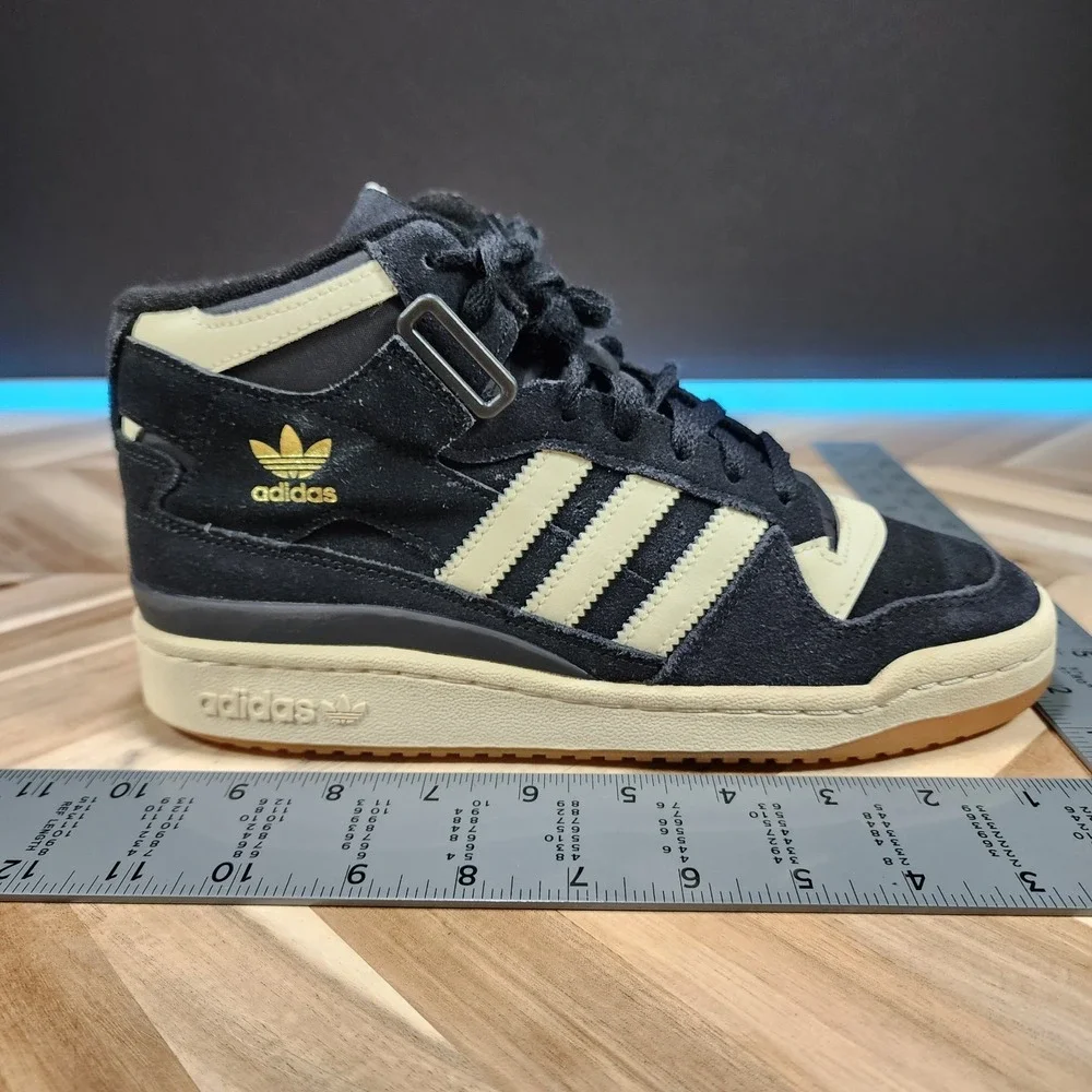 Adidas Forum Mid FZ6252 Black Cream Gum Men's Size 7 RetroBasketball Sneakers